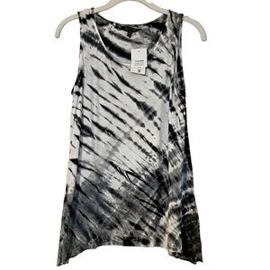 NWT Yak & Yeti Women’s Black White Tye-dye Tank Lace Back Small